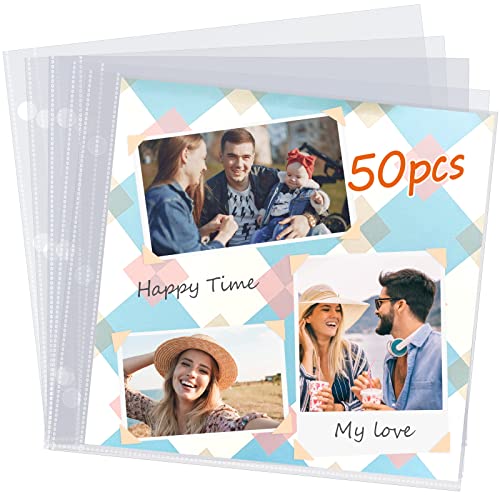 30,5 x 30,5 cm Scrapbook-Seitenschutz, 50 Stück, Scrapbook-Nachfüllseiten, Schutzhüllen, schwer, passend für Scrapbook-Binder und 30,5 x 30,5 cm Fotoalbum-Nachfüllseiten von tutata