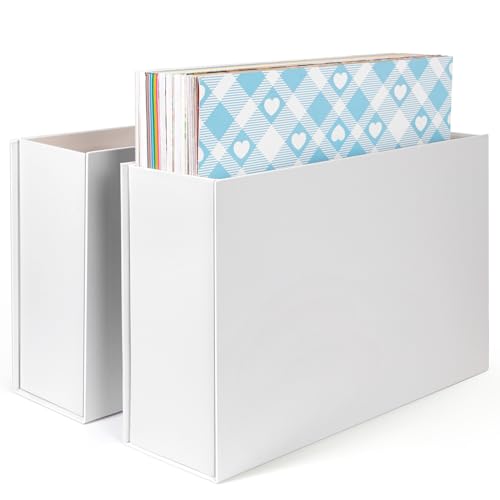 Scrapbook-Papier-Aufbewahrungs-Organizer, 30,5 x 30,5 cm, Papier-Organizer, Sammelalbum-Aufbewahrungsbehälter für 30,5 x 30,5 cm Papier, 2 Stück von tutata