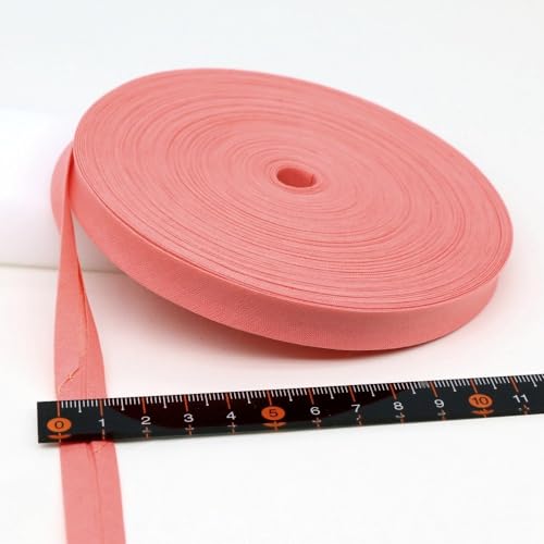 Schrägband Baumwolle 12mm Gefalzt 34 Farben zum nähen Nahtband (Ceriserosa, 27.5 Metre) von tutu2