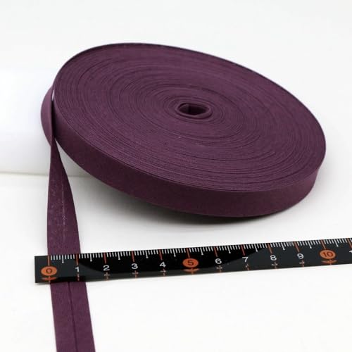 Schrägband Baumwolle 12mm Gefalzt 34 Farben zum nähen Nahtband (Dunkelvioleet, 10 Metre) von tutu2