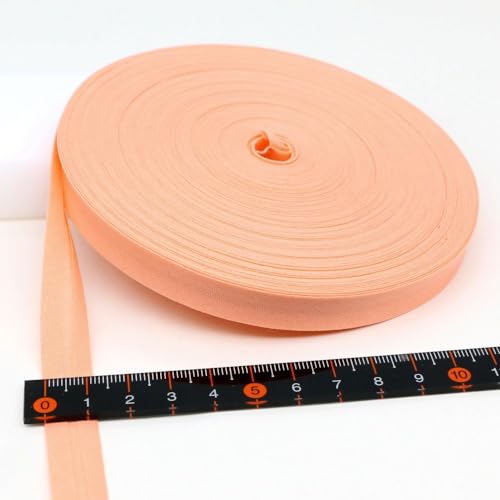 Schrägband Baumwolle 12mm Gefalzt 34 Farben zum nähen Nahtband (Lachsfarben, 27.5 Metre) von tutu2