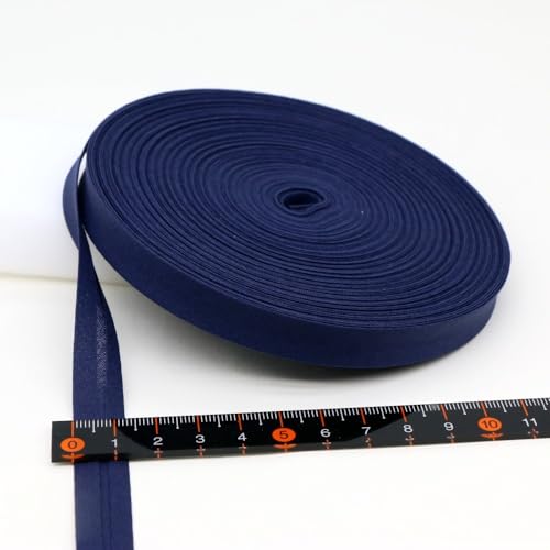 Schrägband Baumwolle 12mm Gefalzt 34 Farben zum nähen Nahtband (Navyblau, 10 Metre) von tutu2