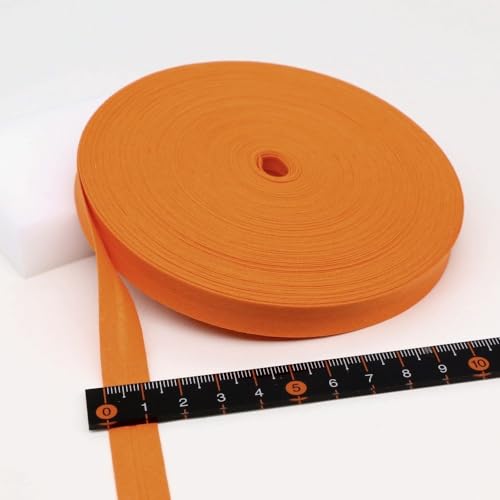 Schrägband Baumwolle 12mm Gefalzt 34 Farben zum nähen Nahtband (Orange, 10 Metre) von tutu2