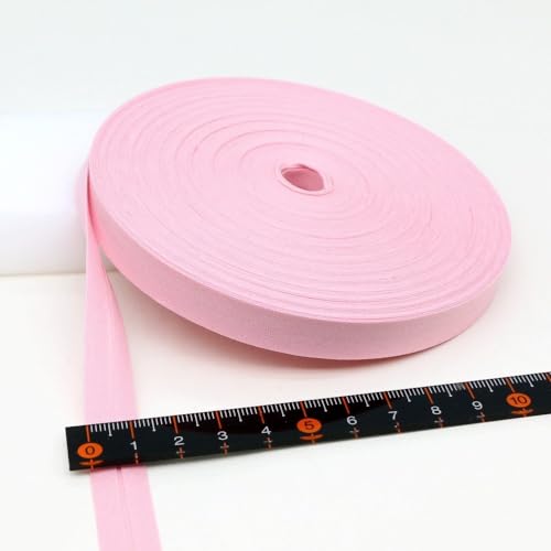 Schrägband Baumwolle 12mm Gefalzt 34 Farben zum nähen Nahtband (Rosa, 10 Metre) von tutu2