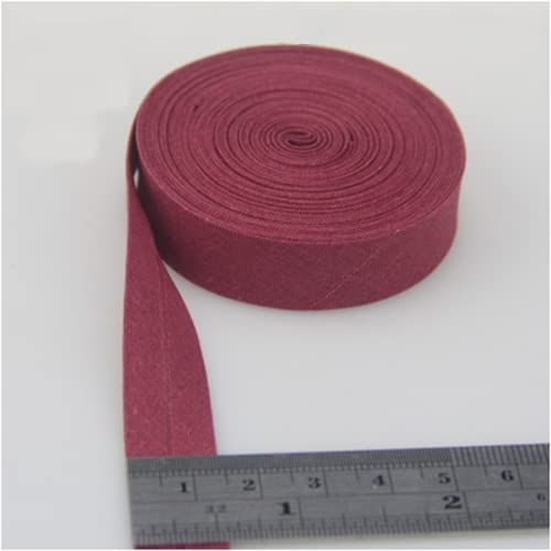 Schrägband Baumwolle 15mm Gefalzt 31 Farben zum nähen Nahtband (Dunkelrot, 10 Metre) von tutu2