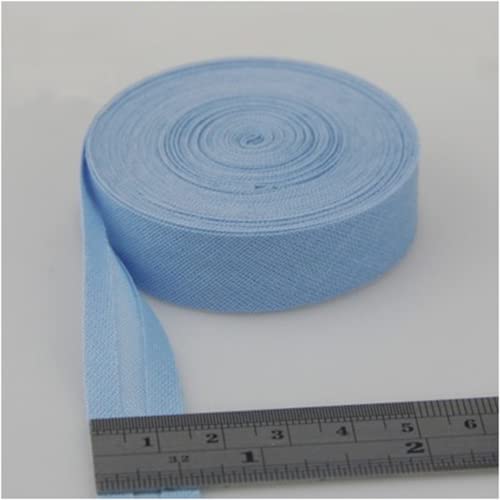 Schrägband Baumwolle 15mm Gefalzt 31 Farben zum nähen Nahtband (Hellblau, 5 Metre) von tutu2