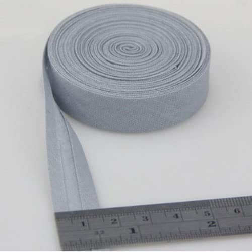 Schrägband Baumwolle 15mm Gefalzt 31 Farben zum nähen Nahtband (Hellgrau, 10 Metre) von tutu2