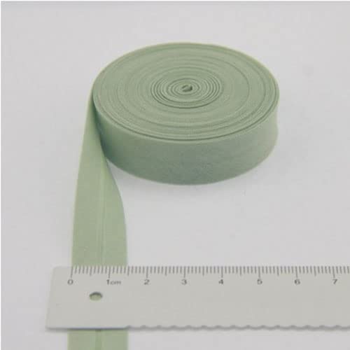 Schrägband Baumwolle 15mm Gefalzt 31 Farben zum nähen Nahtband (Hellgrün, 10 Metre) von tutu2