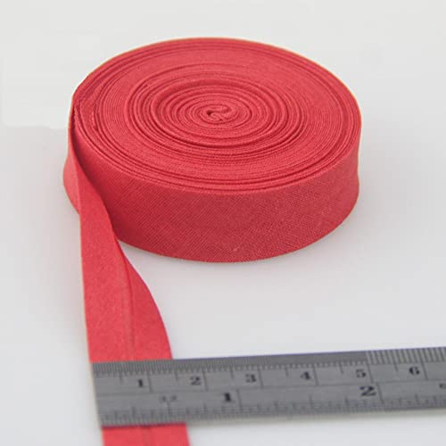 Schrägband Baumwolle 15mm Gefalzt 31 Farben zum nähen Nahtband (Rot, 25 Metre) von tutu2