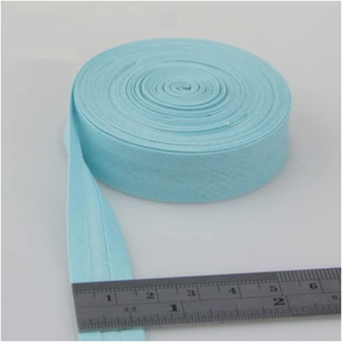Schrägband Baumwolle 15mm Gefalzt 31 Farben zum nähen Nahtband (Türkis, 10 Metre) von tutu2