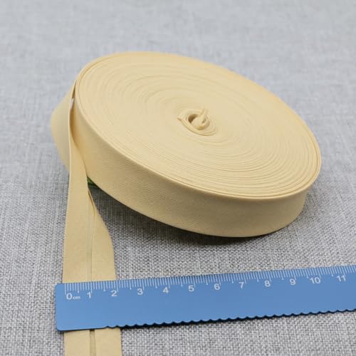 Schrägband Baumwolle 20mm Gefalzt 37 Farben zum nähen Nahtband (Beige, 5 Metre) von tutu2