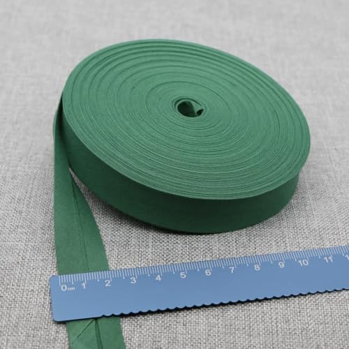 Schrägband Baumwolle 20mm Gefalzt 37 Farben zum nähen Nahtband (Dunkelgrün, 10 Metre) von tutu2