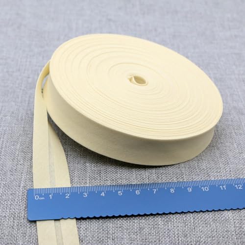 Schrägband Baumwolle 20mm Gefalzt 37 Farben zum nähen Nahtband (Elfenbein, 25 Metre) von tutu2