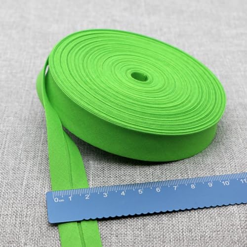 Schrägband Baumwolle 20mm Gefalzt 37 Farben zum nähen Nahtband (Apfelgrün, 25 Metre) von tutu2