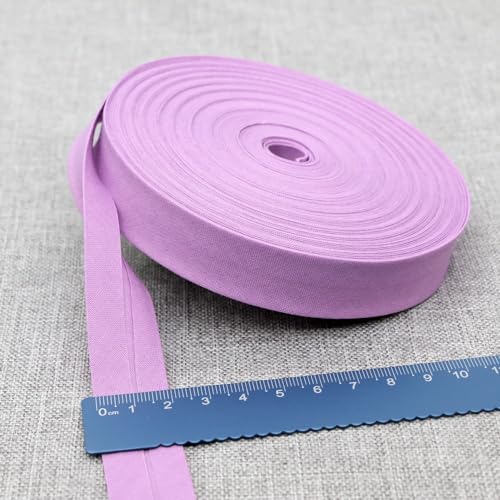 Schrägband Baumwolle 20mm Gefalzt 37 Farben zum nähen Nahtband (Lila, 25 Metre) von tutu2