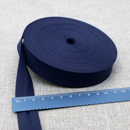 Schrägband Baumwolle 20mm Gefalzt 37 Farben zum nähen Nahtband (Navyblau, 25 Metre) von tutu2