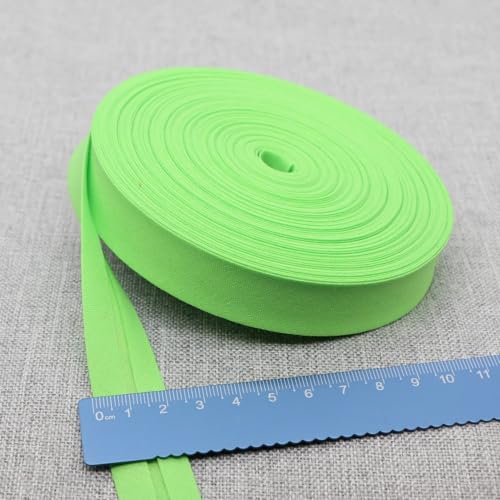 Schrägband Baumwolle 20mm Gefalzt 37 Farben zum nähen Nahtband (Neongrün, 5 Metre) von tutu2