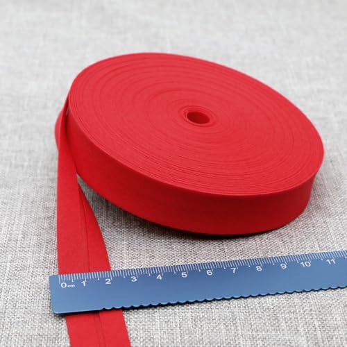 Schrägband Baumwolle 20mm Gefalzt 37 Farben zum nähen Nahtband (Rot, 10 Metre) von tutu2