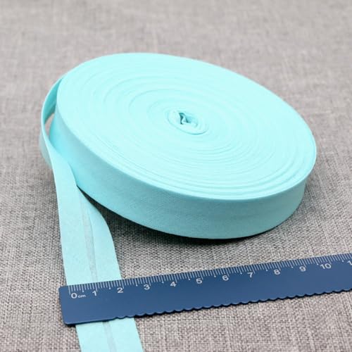 Schrägband Baumwolle 20mm Gefalzt 37 Farben zum nähen Nahtband (Türkis, 25 Metre) von tutu2