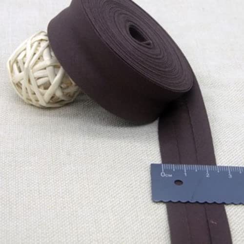Schrägband Baumwolle 25mm Gefalzt 37 Farben zum nähen Nahtband (Dunkbraun, 10 Metre) von tutu2