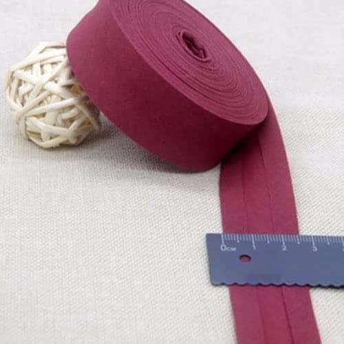 Schrägband Baumwolle 25mm Gefalzt 37 Farben zum nähen Nahtband (Dunkelrot, 10 Metre) von tutu2