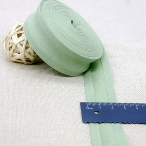 Schrägband Baumwolle 25mm Gefalzt 37 Farben zum nähen Nahtband (Hellgrün, 5 Metre) von tutu2