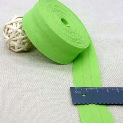 Schrägband Baumwolle 25mm Gefalzt 37 Farben zum nähen Nahtband (Neongrün, 27.5 Metre) von tutu2