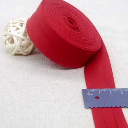 Schrägband Baumwolle 25mm Gefalzt 37 Farben zum nähen Nahtband (Rot, 10 Metre) von tutu2