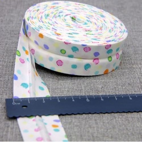 Schrägband Baumwolle 25mm Gefalzt 48 Farben zum nähen Nahtband (gepunktet farben, 10 metre) von tutu2