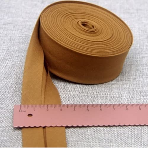 Schrägband Baumwolle 30mm Gefalzt 33 Farben zum nähen Nahtband (Braun, 5 Metre) von tutu2