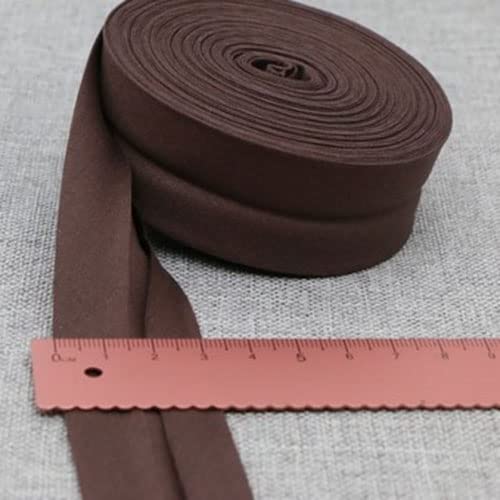 Schrägband Baumwolle 30mm Gefalzt 33 Farben zum nähen Nahtband (Dunkelbraun, 5 Metre) von tutu2