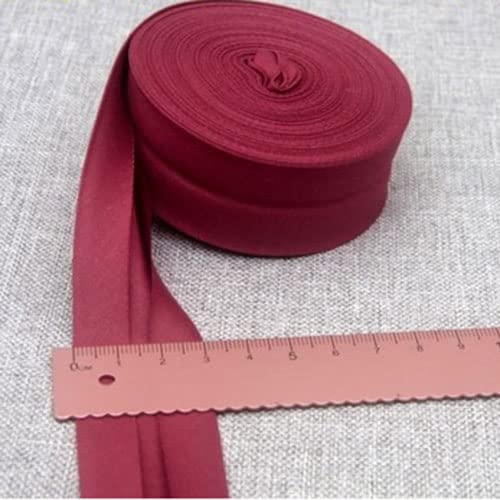 Schrägband Baumwolle 30mm Gefalzt 33 Farben zum nähen Nahtband (Dunkelrot, 5 Metre) von tutu2