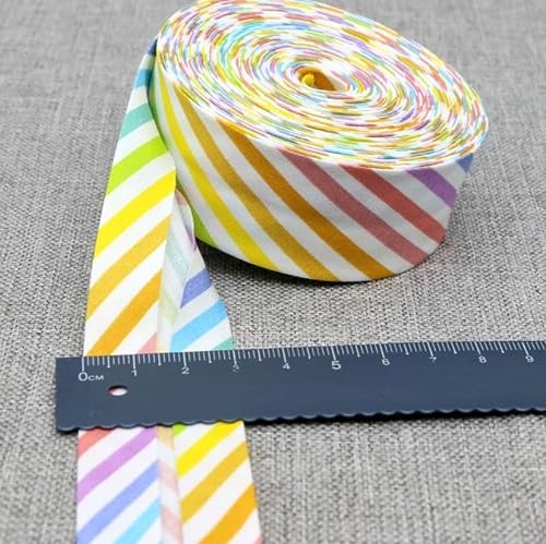 Schrägband Baumwolle 30mm Gefalzt 33 Farben zum nähen Nahtband (Gestreift Farbe, 10 Metre) von tutu2