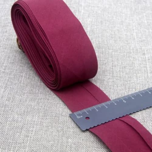 Schrägband Baumwolle 40mm Gefalzt 35 Farben zum nähen Nahtband 5 metre (Dunkelrot) von tutu2