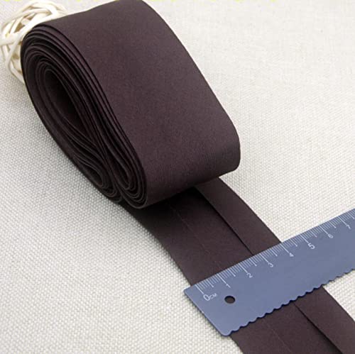 Schrägband Baumwolle 40mm Gefalzt 35 Farben zum nähen Nahtband 5 metre (Dunkelbraun) von tutu2