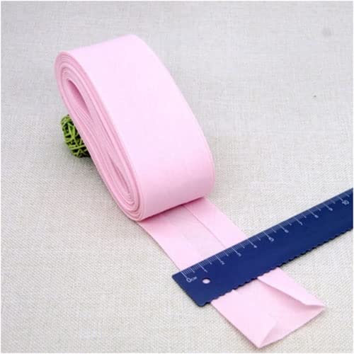 Schrägband Baumwolle 40mm Gefalzt 35 Farben zum nähen Nahtband 5 metre (Rosa) von tutu2