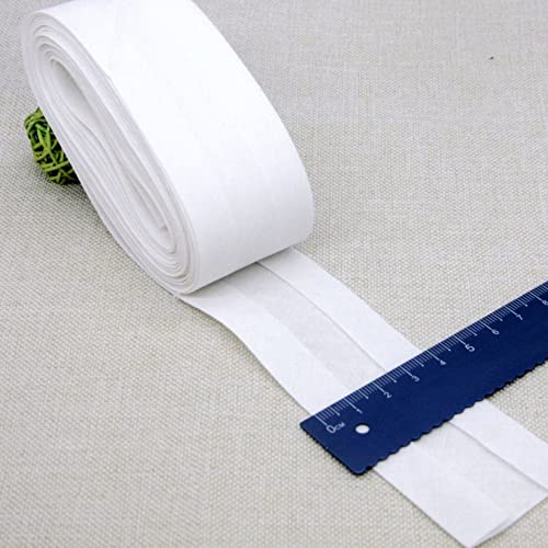 Schrägband Baumwolle 40mm Gefalzt 35 Farben zum nähen Nahtband 5 metre (Weiß) von tutu2