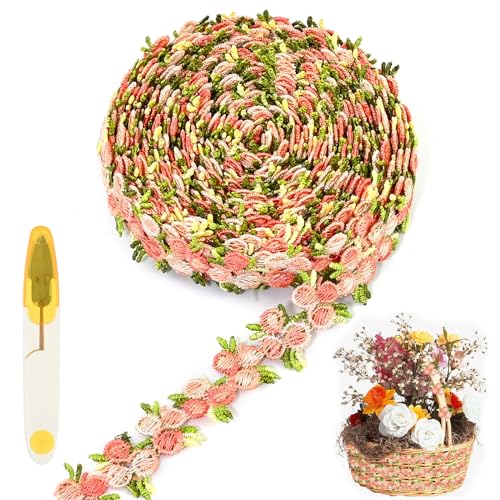 5 Yard Florale Spitzenborte, Blumen Spitzenband Rosenstickerei Spitzenborte, Borten Und Bänder Zum Nähen, Stickerei Blümchen Zierband für DIY Nähen Basteln Hochzeit Party Home Deko von twirush