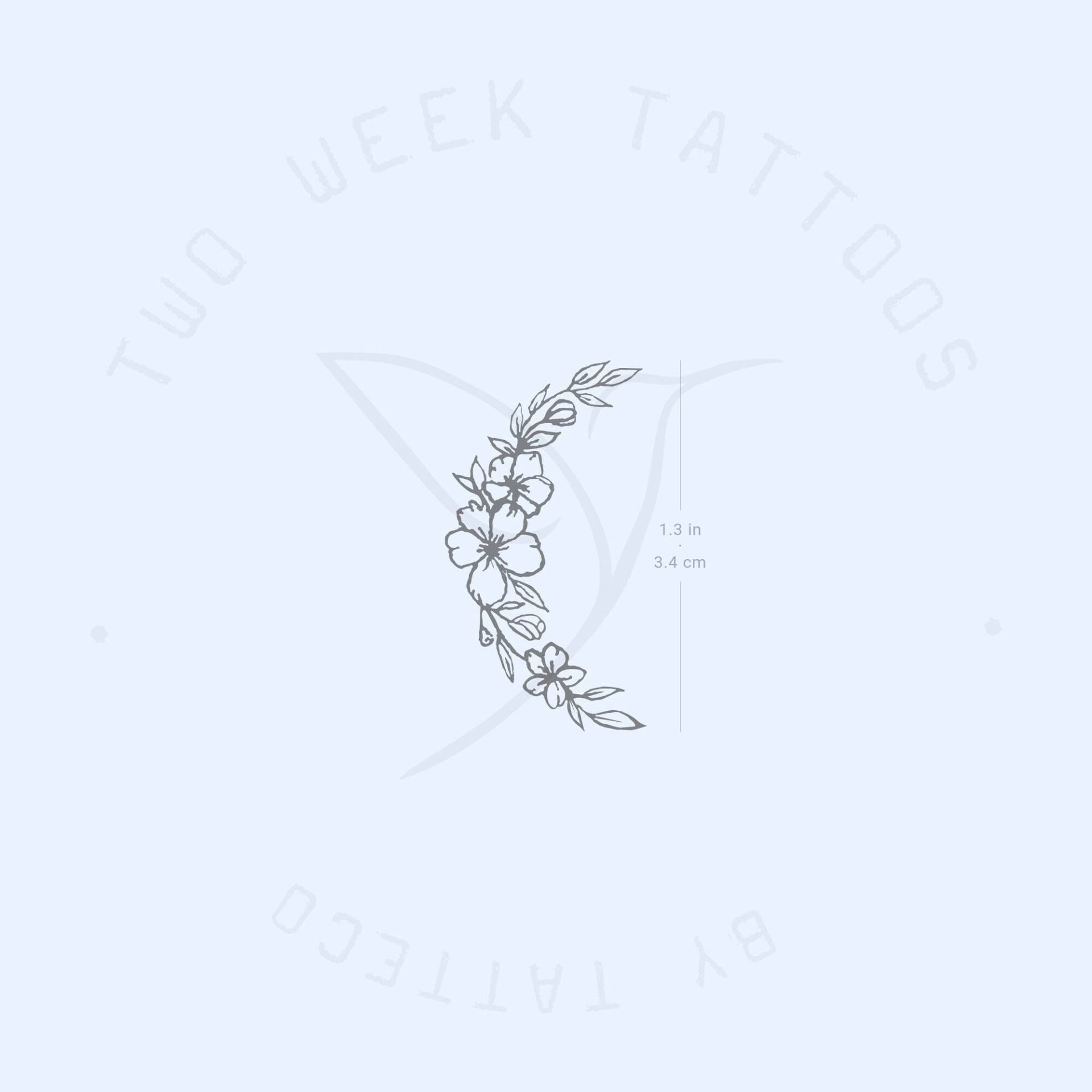 Floraler Halbmond Semi-Permanent Tattoo | 2Er Set von twoweektattoos