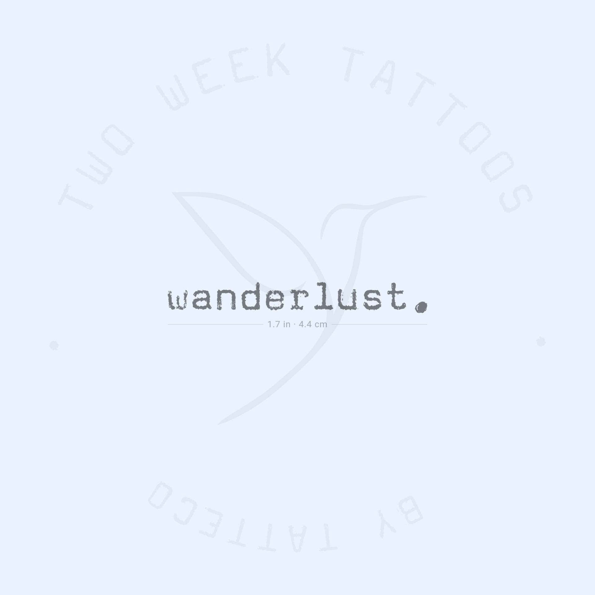 Schreibmaschine Schriftart Wanderlust Semi-Permanent Tattoo | 2Er Set von twoweektattoos