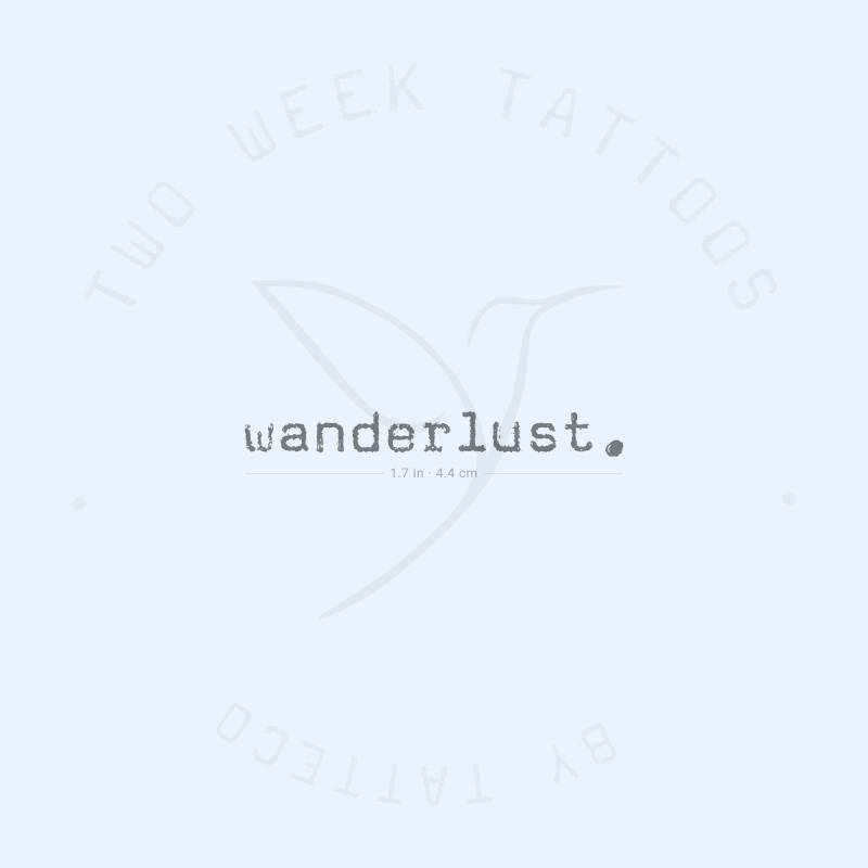 Schreibmaschine Schriftart Wanderlust Semi-Permanent Tattoo | 2Er Set von twoweektattoos