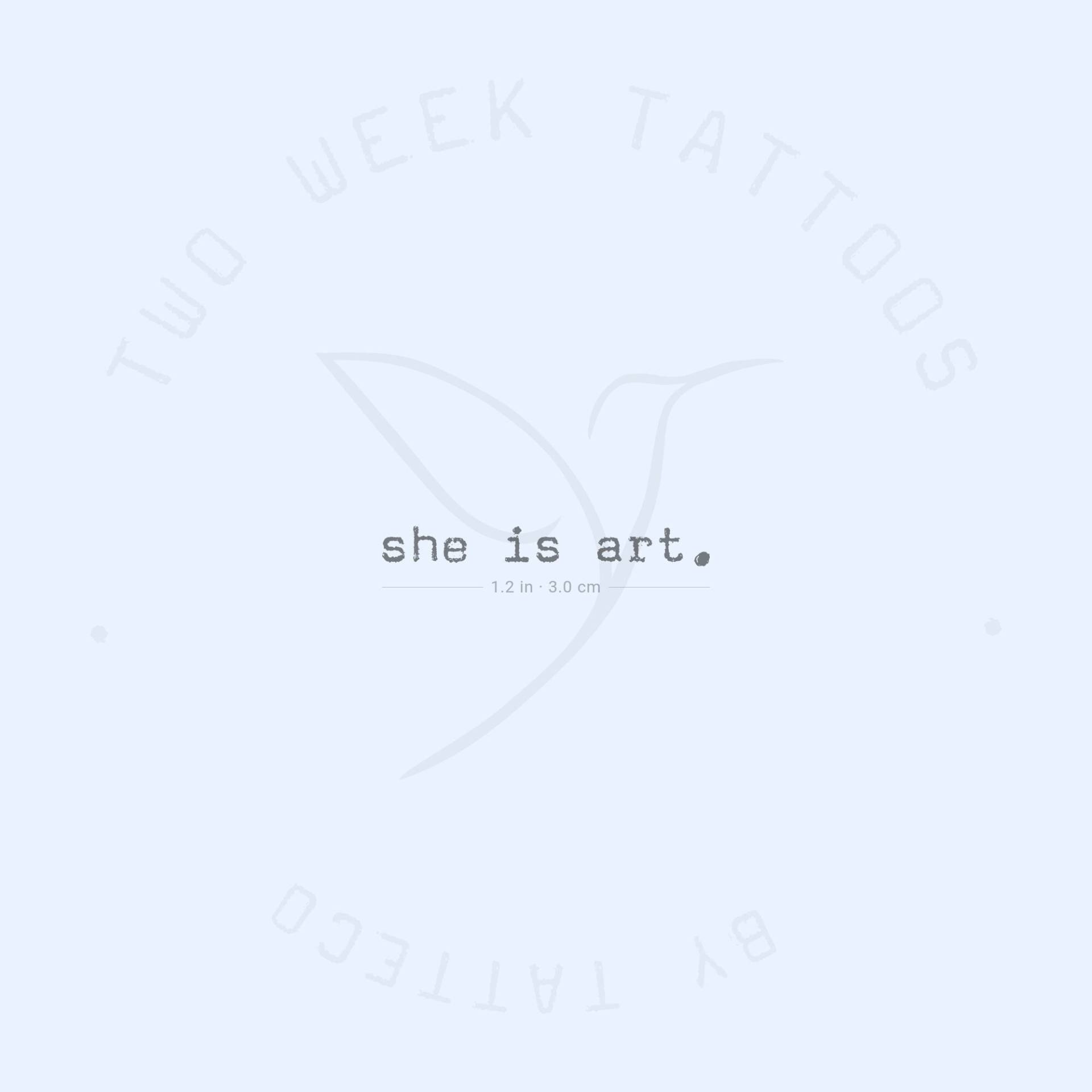 She Is Art Semi-Permanent 2-Wochen Tattoo | 2Er Set von twoweektattoos