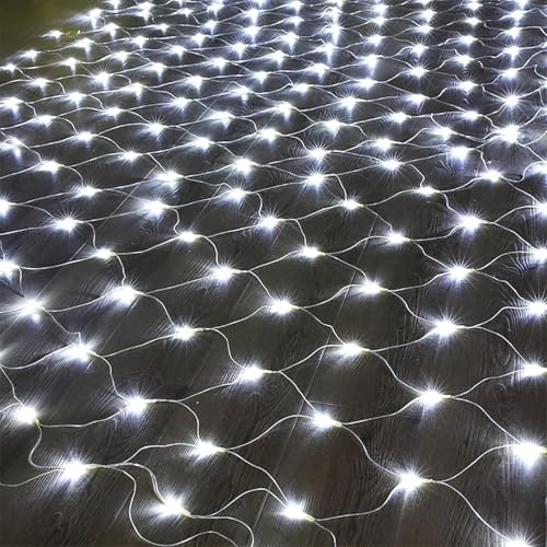 Netzlichter For Den Außenbereich, Netz-Lichterketten, Wasserdichte Netzlichter Mit 8 Modi, Fernbedienung, Kupferdraht-Netzlichter For Weihnachtsbaum, Rasen, Zaun, Büsche, Wand(Cool White,10m x 8m 2000 von tylxayoxa