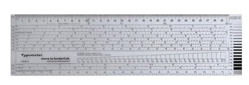 TYPOMETER zur Schriftgrößenbestimmung, Versalien, Zeilenabstände, Linienstärke etc - Schablone von tz-bedarf.de