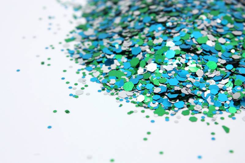 5G - Hexagon Blau, Silber & Grün Glitter, Bastelbedarf, Resin, Scrapbooking, Chunky Nailart, Slime-Herstellung, Glitter von uCrafti