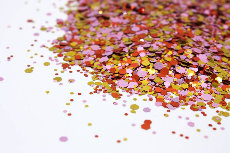 5G Hex Pink, Rot Und Gold Glitter, Bastelbedarf, Harz, Scrapbooking, Chunky Nail Art, Slime Making, Hexagon Glitter von uCrafti