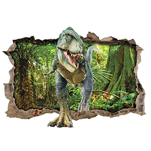 ufengke Wandtattoo Dinosaurier Wald Wandsticker Wandaufkleber 3D-Effekt Durchbruch für Zimmer von ufengke