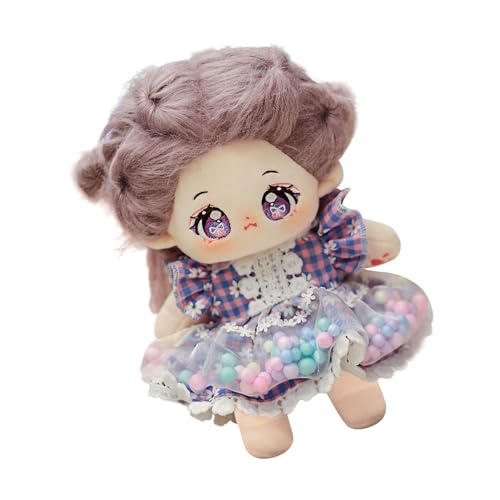 ulapithi Süße Puppen, Baumwollpuppe - 20cm Anime-Puppe mit Kleidung,Kuscheltier, Kawaii-Plüschtier, fördert die Feinmotorik, REGT die Fantasie zum Rollenspiel und Kuscheln an von ulapithi