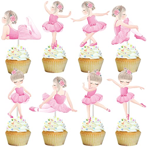 Cupcake-Topper mit Ballett-Motiv für Ballett-Motiv, Geburtstagsparty-Dekorationen von umoni