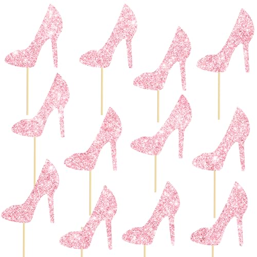 Rosa Glitzerstäbchen mit hohem Absatz, Mittelstück für Hochzeit, Verlobung, Brautparty, Party, Geburtstagsfeier, Stiletto-Themenparty, Tischdekoration Rosa Glitzerstäbchen mit hohem Absatz, Mittelstück für Hochzeit, Verlobung, Brautparty, Party, Geburtstagsfeier, Stiletto-Themenparty, Tischdekoration von umoni